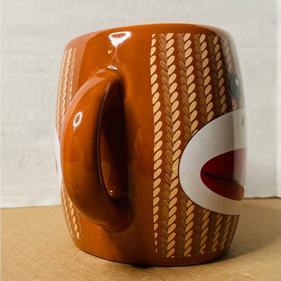 SOCK MONKEY 16 oz Ceramic COFFEE CUP / MUG Double Handles + Faces / Galerie - Picture 2 of 5